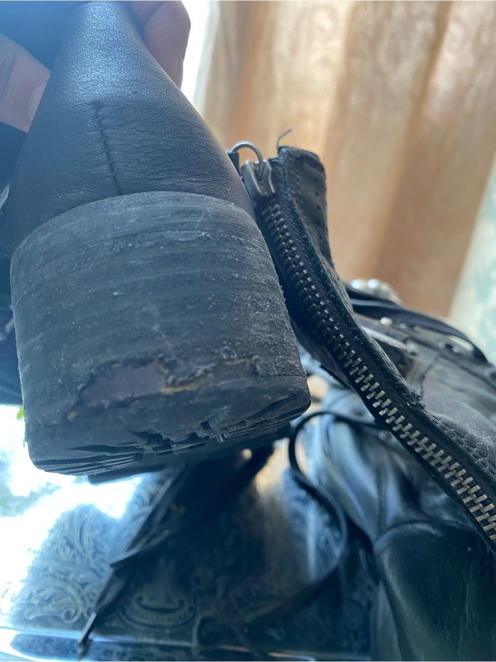 Aldo Black Lace-Up Combat Boots with Buckle Accents - Picture 11 of 11